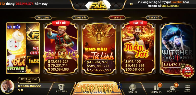 Chơi siêu Nổ hũ Fa88 Club thu tiền về như mưa hot nhất 2023