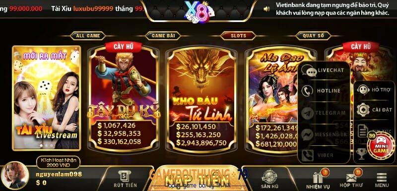 Thử sức săn jackpot với game Nổ hũ X8 Club hot nhất hiện nay